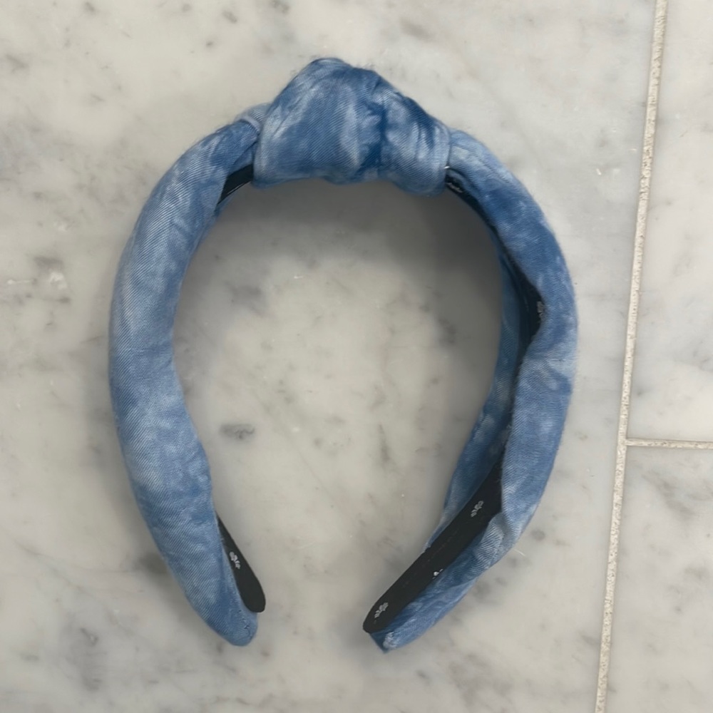Lele Sadoughi Blue Tie Dye Knot Headband